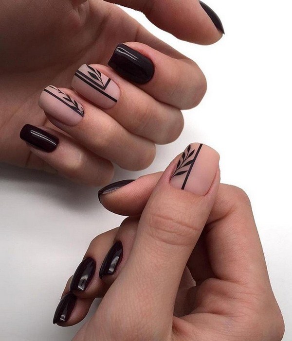 Black Nail Art Design Idea