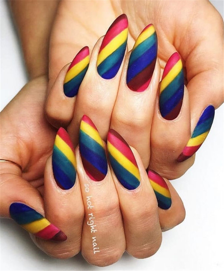 Geometric Nail Art Ideas; Geometric Manicures; geometric nails; nails designs; nails art; geometric aesthetic; nails polish;