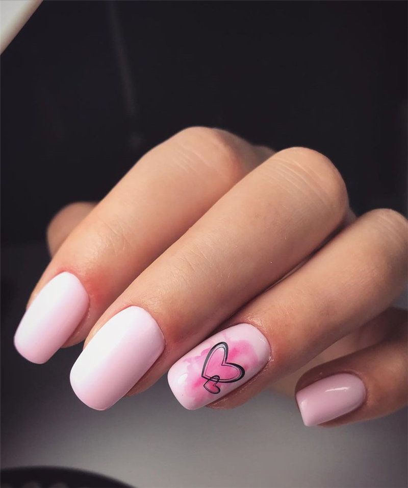 60 pink, red, and white valentine’s day nail ideas. We have gathered the best Valentines nails for you to find your Valentine's Day nail art inspiration. Click to see more nail art ideas. #NailArt #ValentineNails