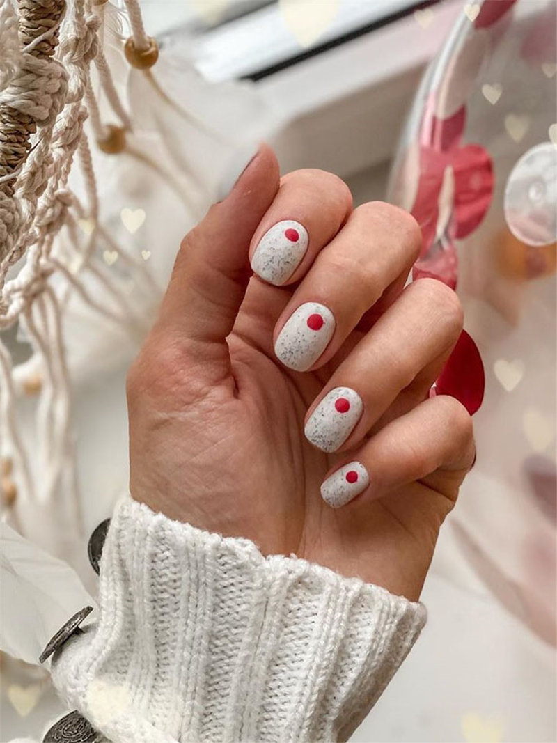 60 pink, red, and white valentine’s day nail ideas. We have gathered the best Valentines nails for you to find your Valentine's Day nail art inspiration. Click to see more nail art ideas. #NailArt #ValentineNails