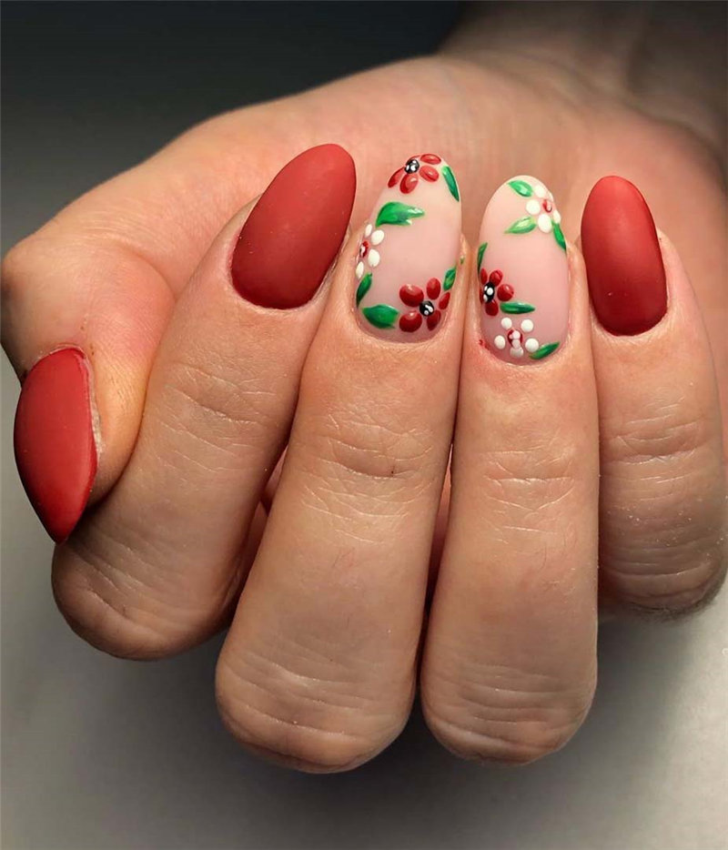 35 Spring Nail Design Trends and Colors. We have gathered the best spring nails ideas including beautiful flower,  greens, pinks, yellow and so on. You can try with the spring nails designs. #NailArt #springnails