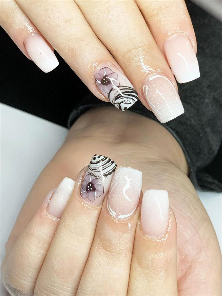 To give you some nail art inspiration, we have found 42 simple spring nail ideas. There is a mix of designs featured from flowers nails to french nails. So, take a look and find a beautiful pring nail design. #springnails #naildesigns #nails