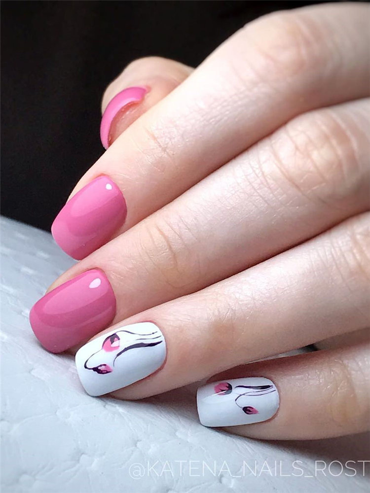 To give you some nail art inspiration, we have found 42 simple spring nail ideas. There is a mix of designs featured from flowers nails to french nails. So, take a look and find a beautiful pring nail design. #springnails #naildesigns #nails