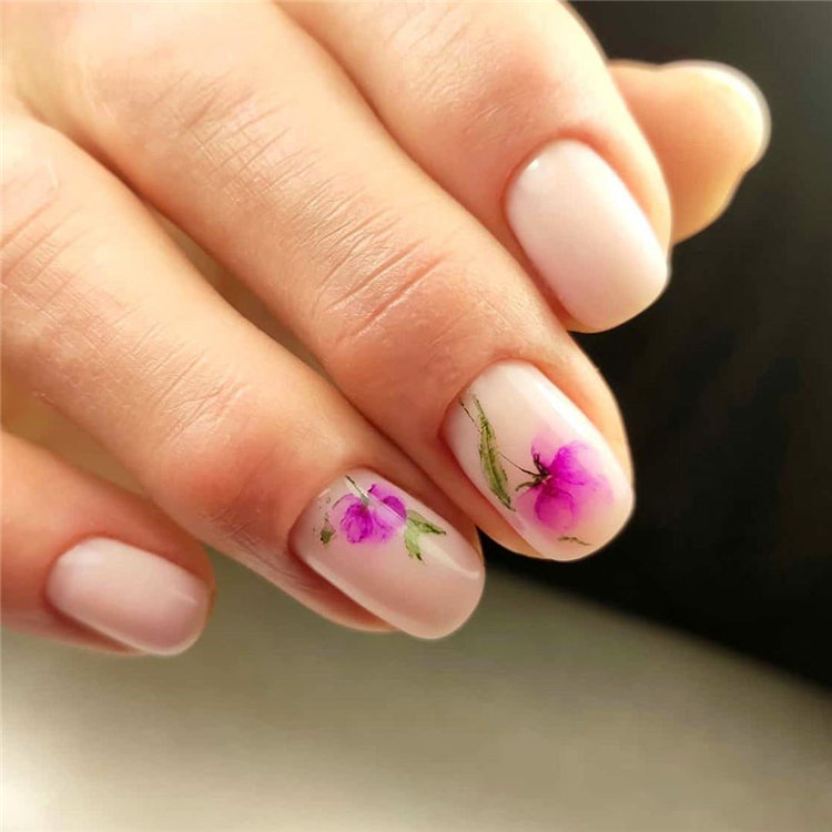 To give you some nail art inspiration, we have found 42 simple spring nail ideas. There is a mix of designs featured from flowers nails to french nails. So, take a look and find a beautiful pring nail design. #springnails #naildesigns #nails