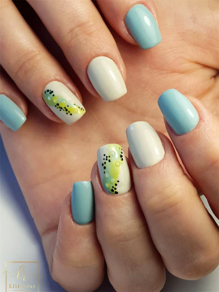 To give you some nail art inspiration, we have found 42 simple spring nail ideas. There is a mix of designs featured from flowers nails to french nails. So, take a look and find a beautiful pring nail design. #springnails #naildesigns #nails