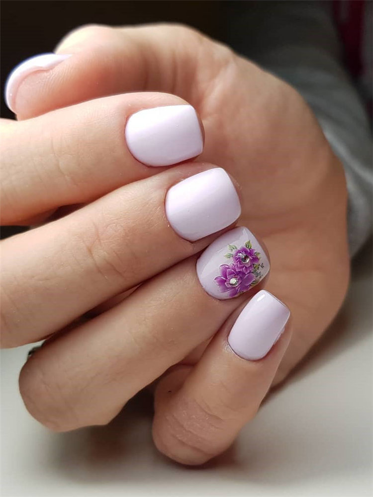 To give you some nail art inspiration, we have found 42 simple spring nail ideas. There is a mix of designs featured from flowers nails to french nails. So, take a look and find a beautiful pring nail design. #springnails #naildesigns #nails