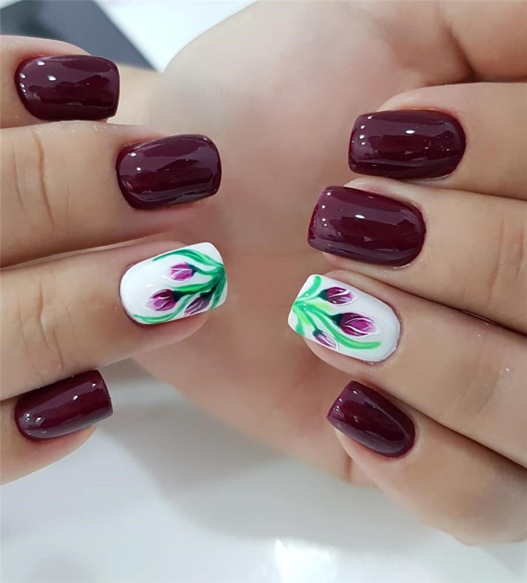 To give you some nail art inspiration, we have found 42 simple spring nail ideas. There is a mix of designs featured from flowers nails to french nails. So, take a look and find a beautiful pring nail design. #springnails #naildesigns #nails