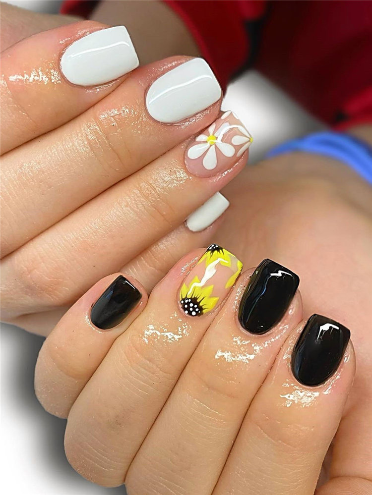 To give you some nail art inspiration, we have found 42 simple spring nail ideas. There is a mix of designs featured from flowers nails to french nails. So, take a look and find a beautiful pring nail design. #springnails #naildesigns #nails