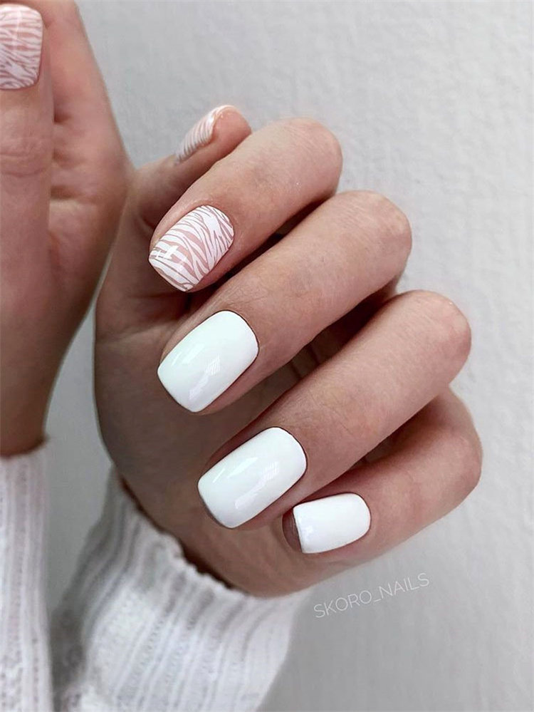 To give you some small white design ideas, we have found 30 classy and stylish white nails ideas for 2021. If you want to manicure, you can browse our website from time to time. #whitenails #nailsacrylic #whitenaildesigns #naildesigns