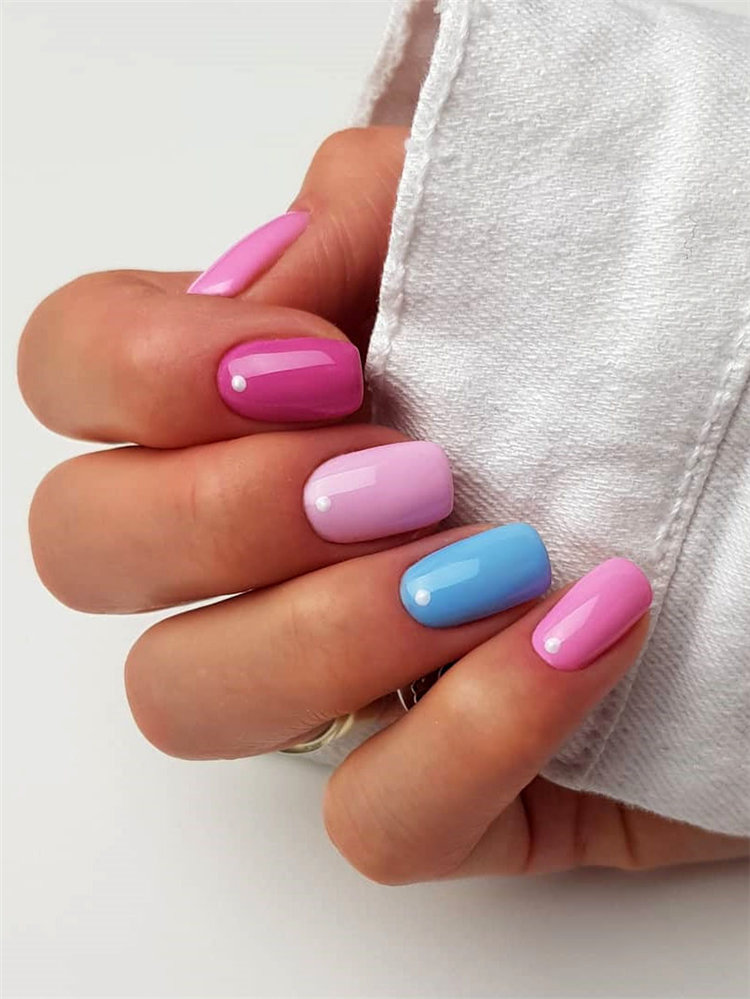 Nails 2021 trends, to give you some nail ideas, we have found 50 simple and classy nails design for women. If you want to wear a new nail shape or color, you can browse our website from time to time. #naildesigns#nailsspring #nailideas