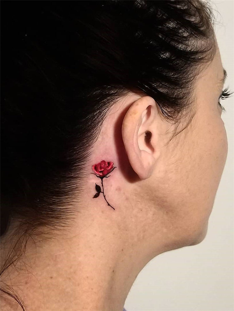 Discover more than 77 rose behind the ear tattoo best  thtantai2